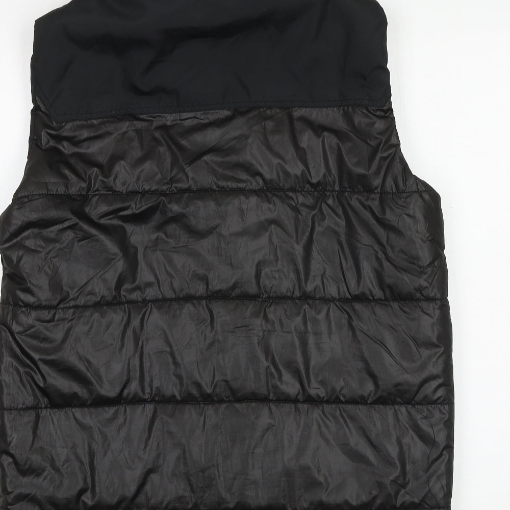 Preworn Mens Black Quilted Waistcoat Size S Zip