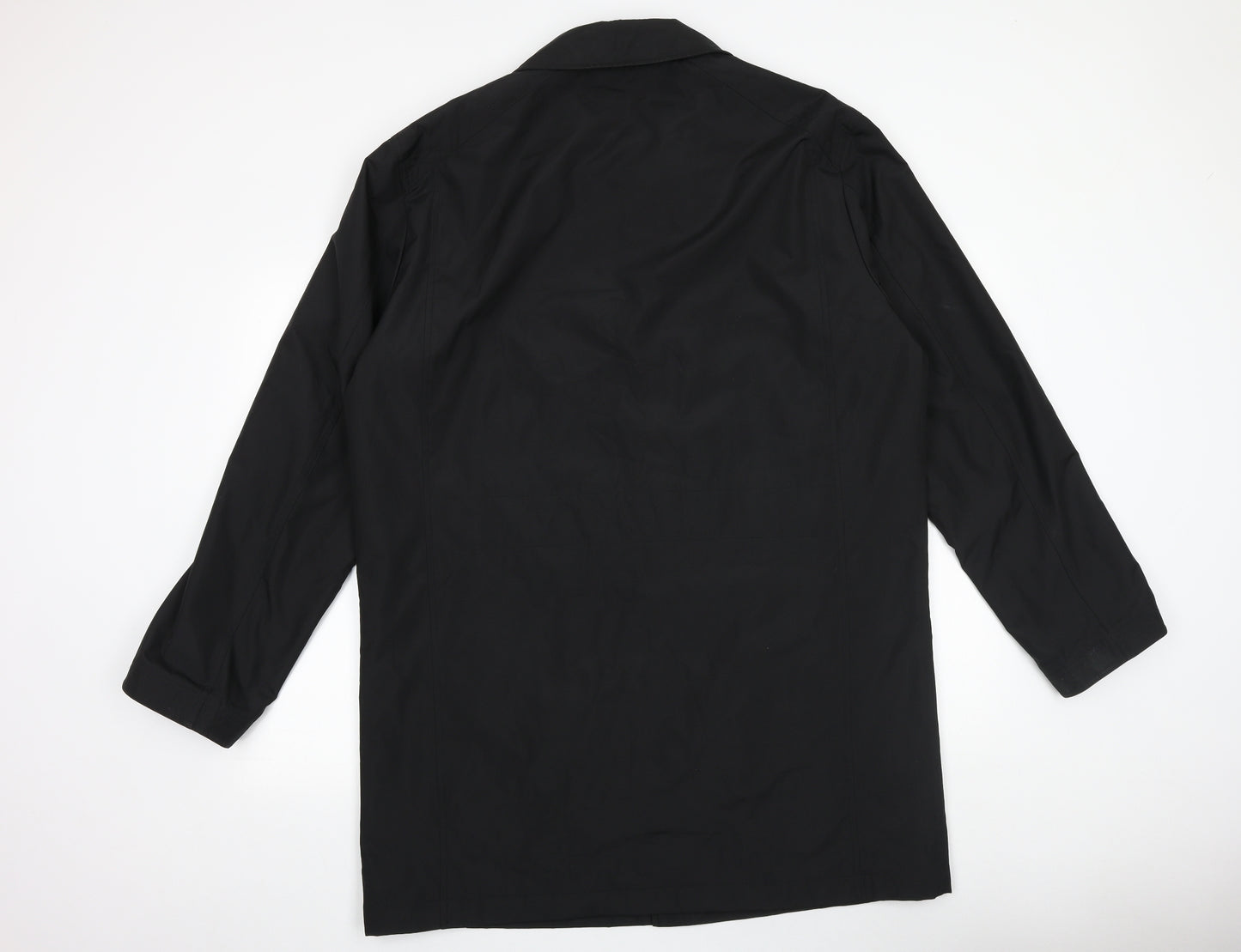 Jasper Conran Mens Black Overcoat Coat Size XL Button