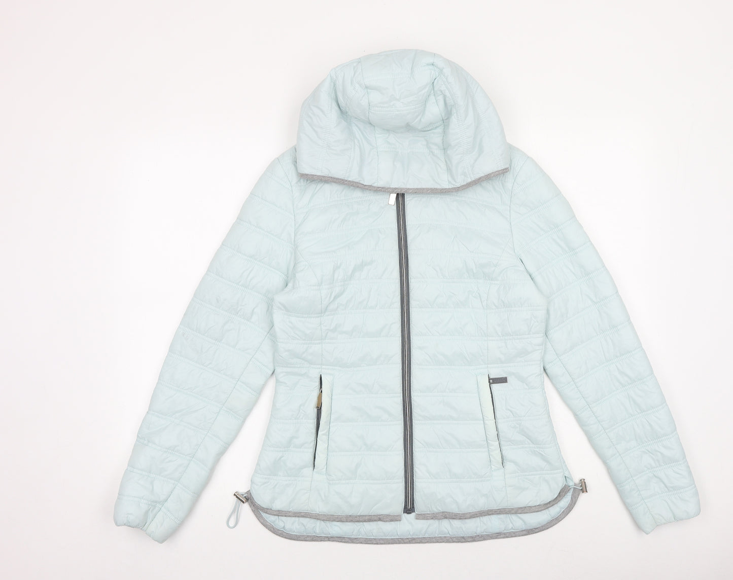 Farouche Womens Blue Puffer Jacket Jacket Size 10 Zip