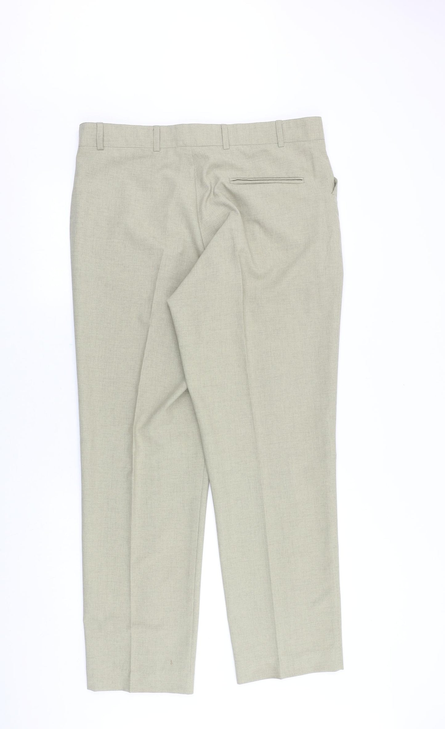 BHS Mens Beige Polyester Trousers Size 36 in Regular Zip