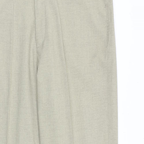 BHS Mens Beige Polyester Trousers Size 36 in Regular Zip