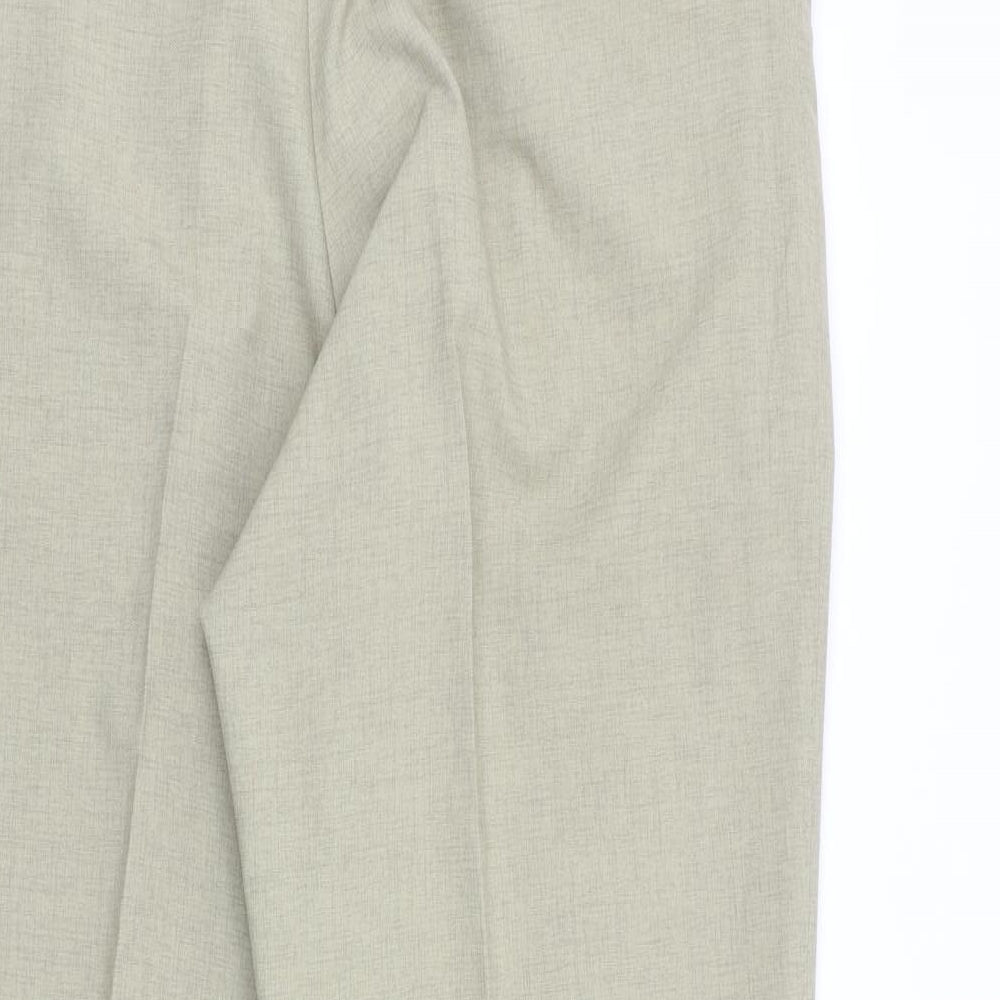 BHS Mens Beige Polyester Trousers Size 36 in Regular Zip