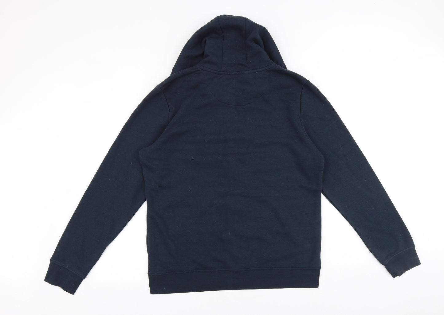 Fluid Mens Blue Cotton Full Zip Hoodie Size L