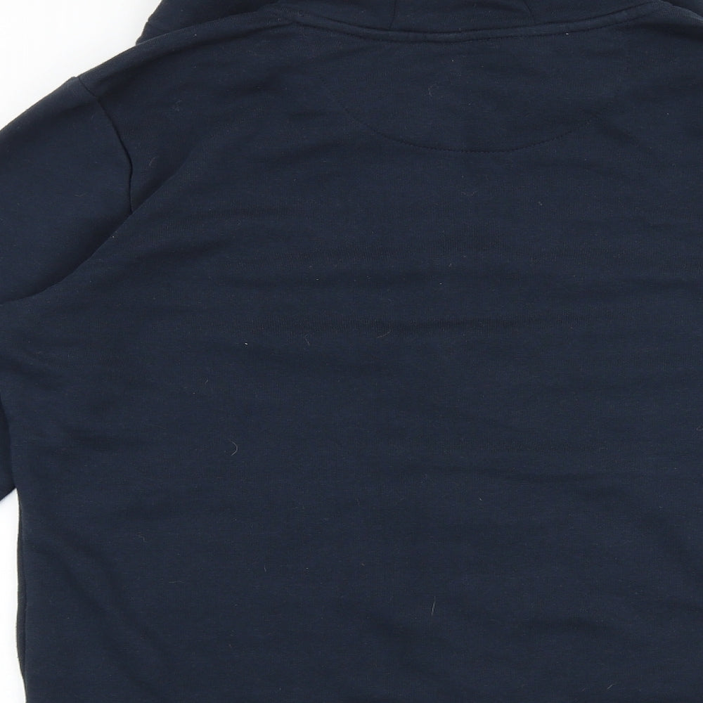 Fluid Mens Blue Cotton Full Zip Hoodie Size L