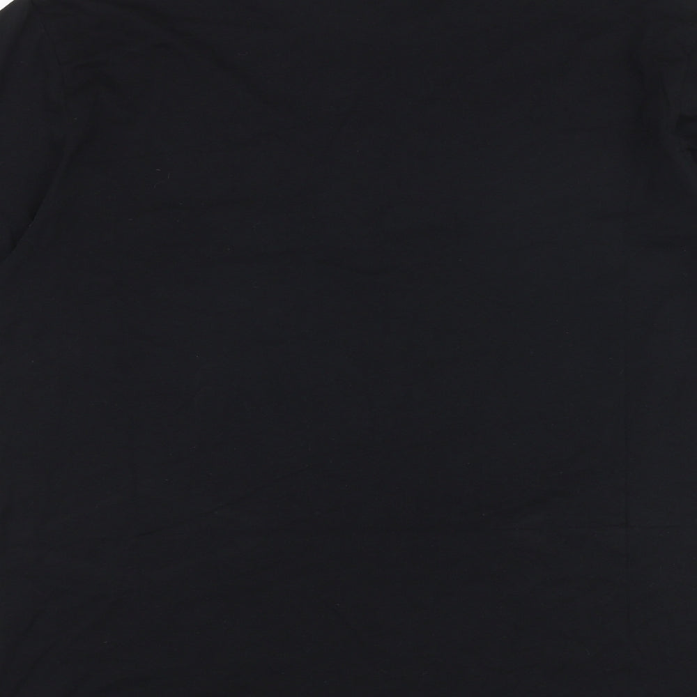 Marks and Spencer Womens Black 100% Cotton Basic T-Shirt Size 12 Round Neck