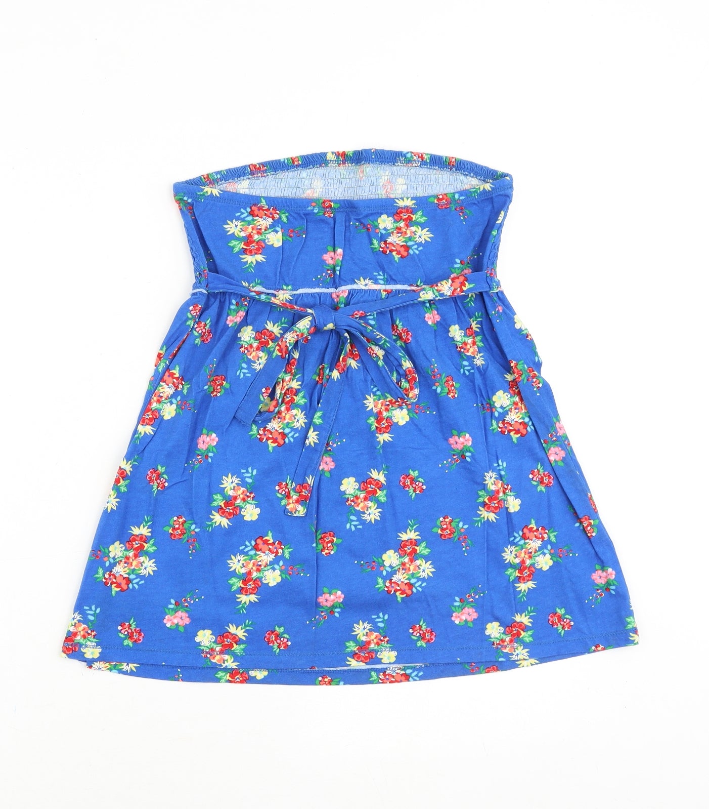 Papaya Womens Blue Floral 100% Cotton Basic Tank Size 12 Off the Shoulder