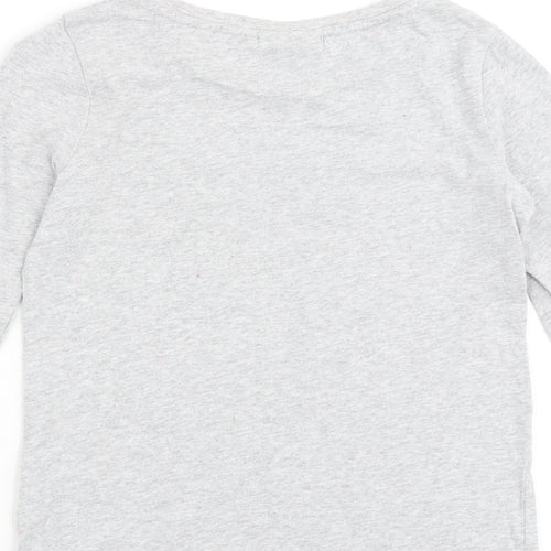 NEXT Girls Grey 100% Cotton Basic Casual Size 8 Years Round Neck Pullover