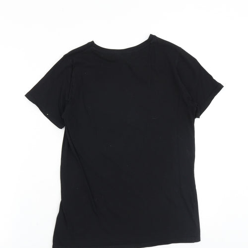 New Look Womens Black 100% Cotton Basic T-Shirt Size 8 Round Neck - South Side Serpents