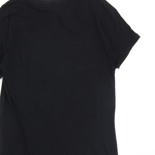 New Look Womens Black 100% Cotton Basic T-Shirt Size 8 Round Neck - South Side Serpents