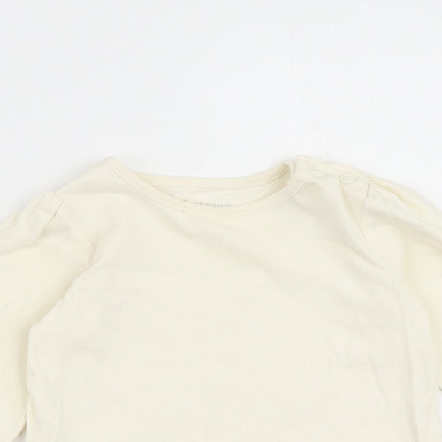 Nutmeg Baby Ivory Cotton Basic T-Shirt Size 9-12 Months Round Neck Snap