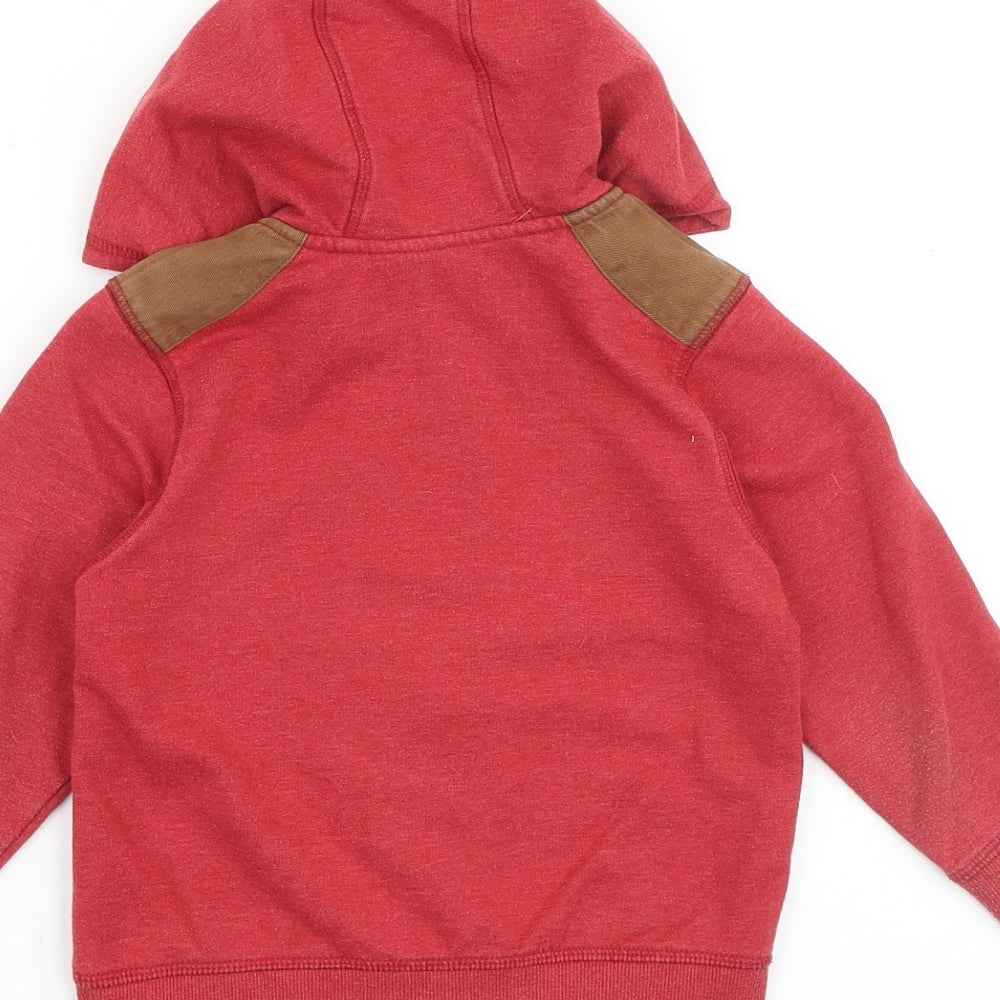 George Boys Red Cotton Full Zip Hoodie Size 3-4 Years Zip