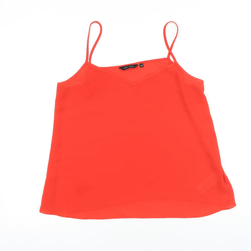 New Look Womens Red Polyester Basic Tank Size 10 V-Neck