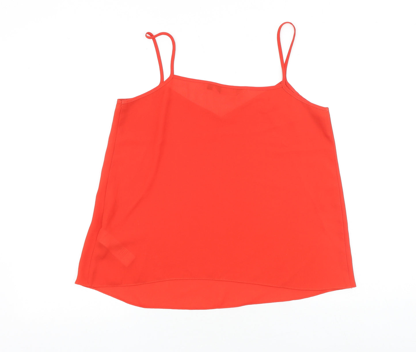 New Look Womens Red Polyester Basic Tank Size 10 V-Neck