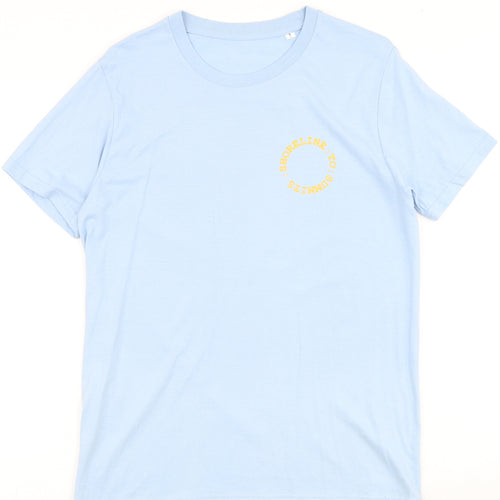 Stella Mens Blue Cotton T-Shirt Size S Round Neck