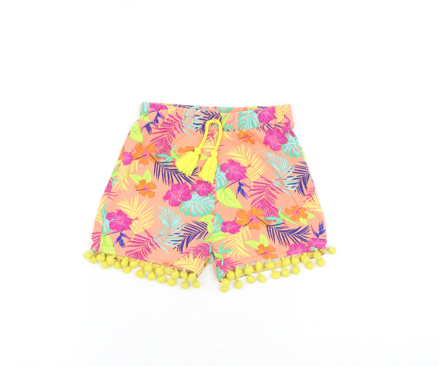 Matalan Girls Multicoloured Geometric Viscose Boyfriend Shorts Size 4-5 Years Regular Drawstring