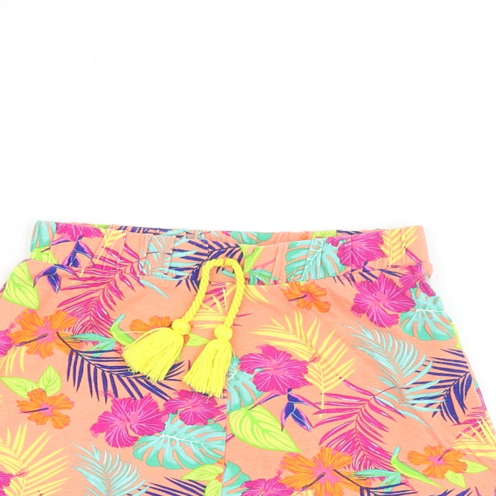 Matalan Girls Multicoloured Geometric Viscose Boyfriend Shorts Size 4-5 Years Regular Drawstring