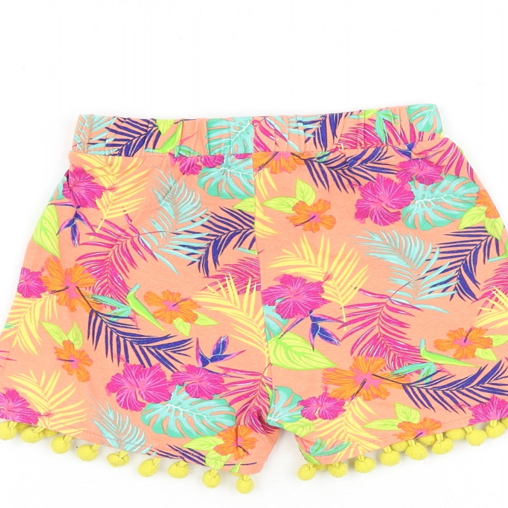 Matalan Girls Multicoloured Geometric Viscose Boyfriend Shorts Size 4-5 Years Regular Drawstring