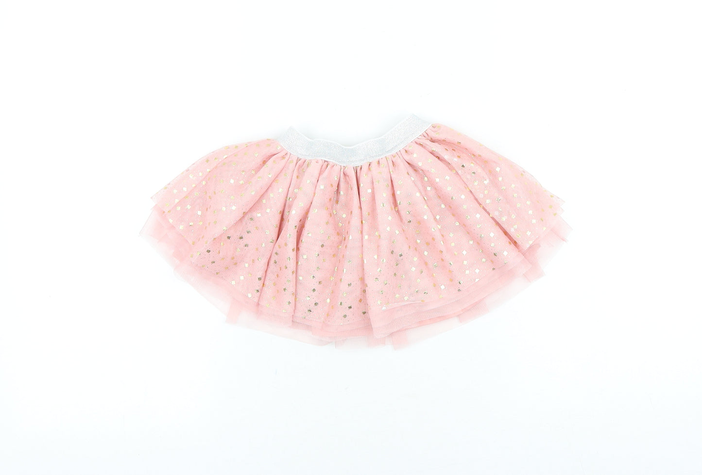 Matalan Baby Pink Polka Dot Polyester Tutu Skirt Size 6-9 Months Pull On