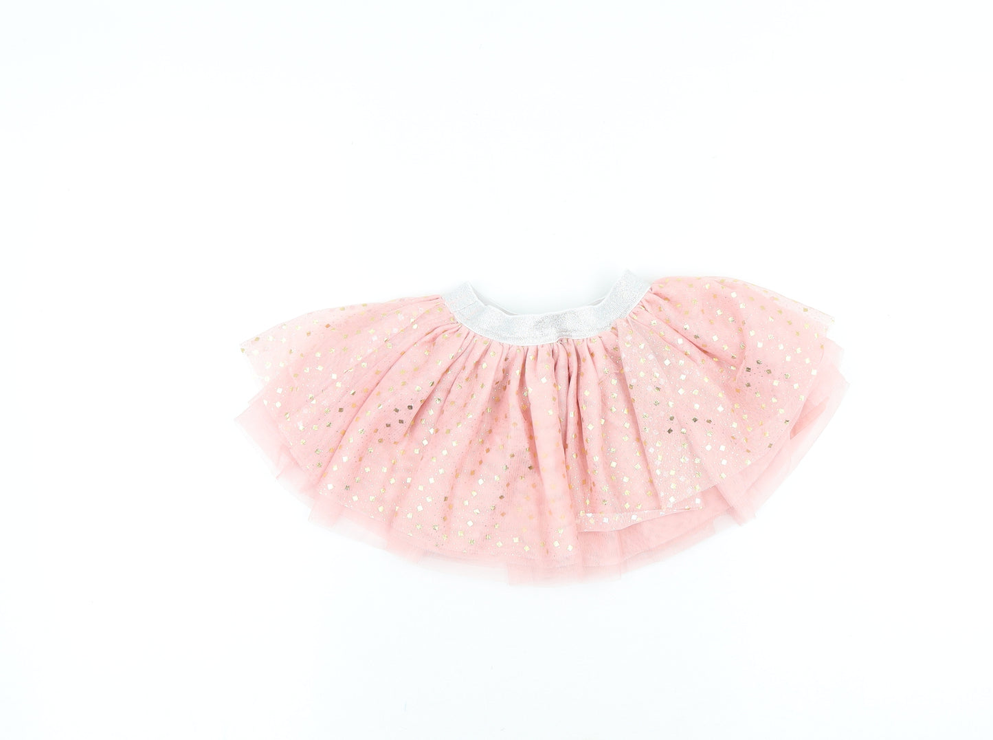 Matalan Baby Pink Polka Dot Polyester Tutu Skirt Size 6-9 Months Pull On