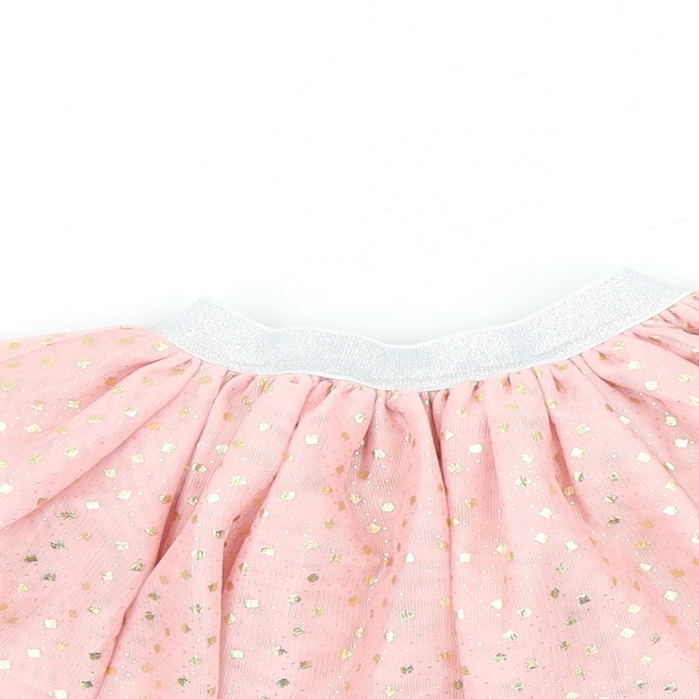 Matalan Baby Pink Polka Dot Polyester Tutu Skirt Size 6-9 Months Pull On