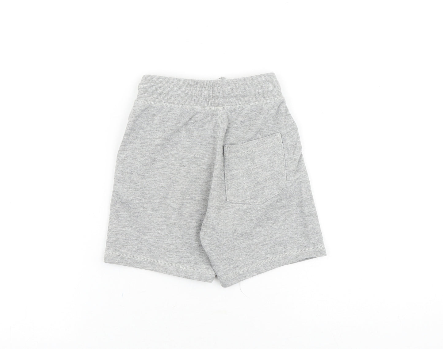 George Boys Grey Herringbone Cotton Sweat Shorts Size 5-6 Years Regular Drawstring