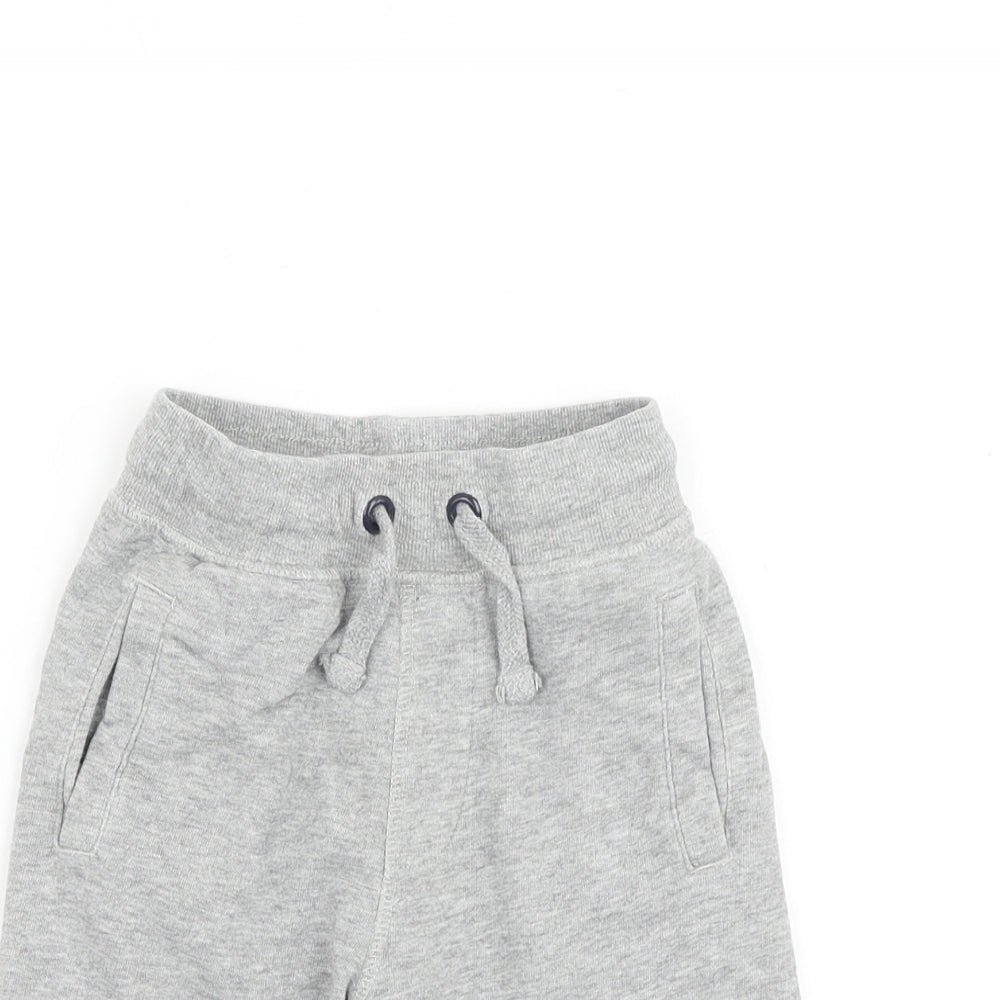George Boys Grey Herringbone Cotton Sweat Shorts Size 5-6 Years Regular Drawstring