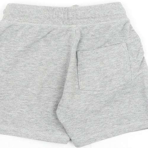 George Boys Grey Herringbone Cotton Sweat Shorts Size 5-6 Years Regular Drawstring