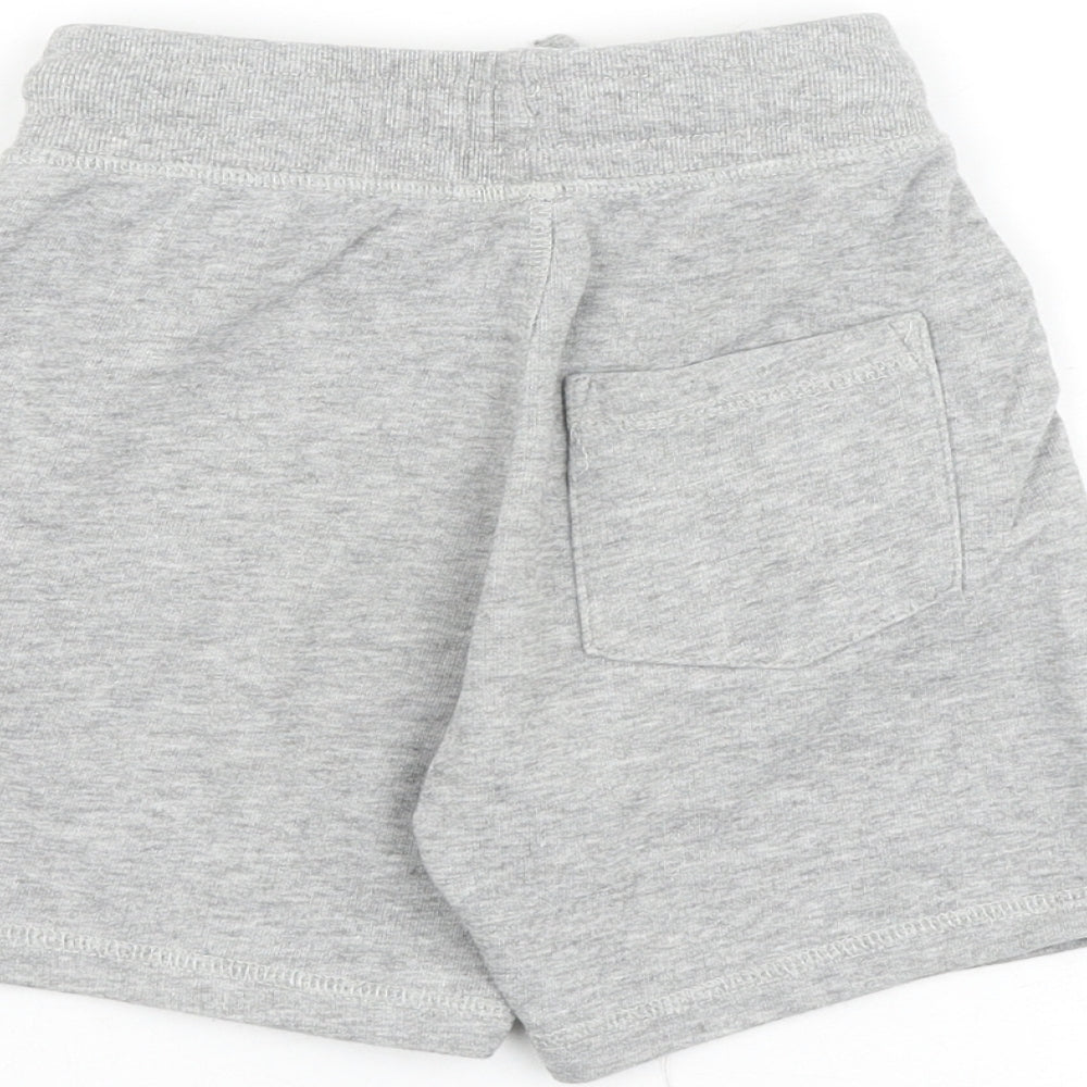 George Boys Grey Herringbone Cotton Sweat Shorts Size 5-6 Years Regular Drawstring