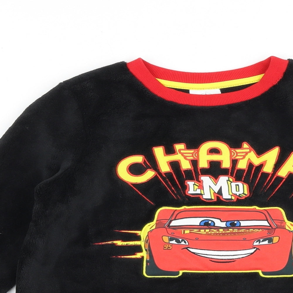 Disney Boys Black Polyester Pullover Sweatshirt Size 7-8 Years Pullover - Lightning McQueen