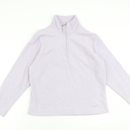 Active Womens Purple Polyester Pullover Sweatshirt Size 10 Zip
