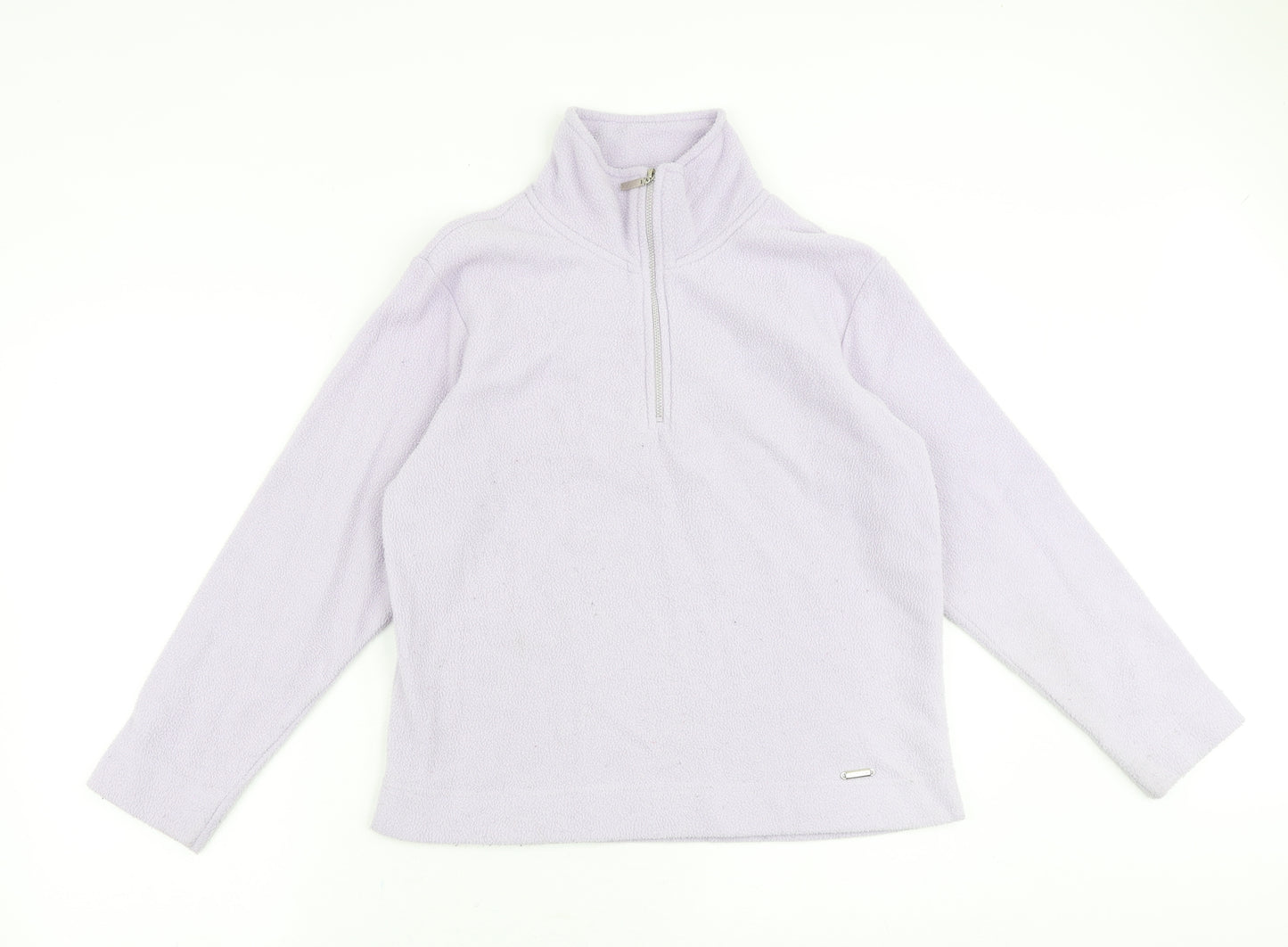 Active Womens Purple Polyester Pullover Sweatshirt Size 10 Zip