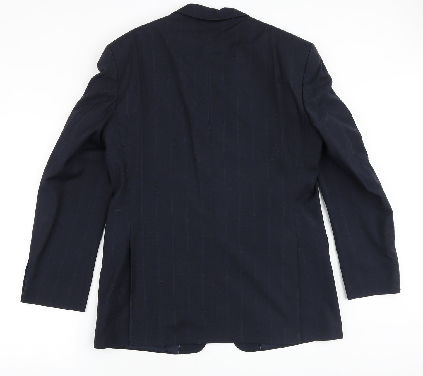 Bernhardt Mens Blue Striped Polyester Jacket Blazer Size 42 Regular