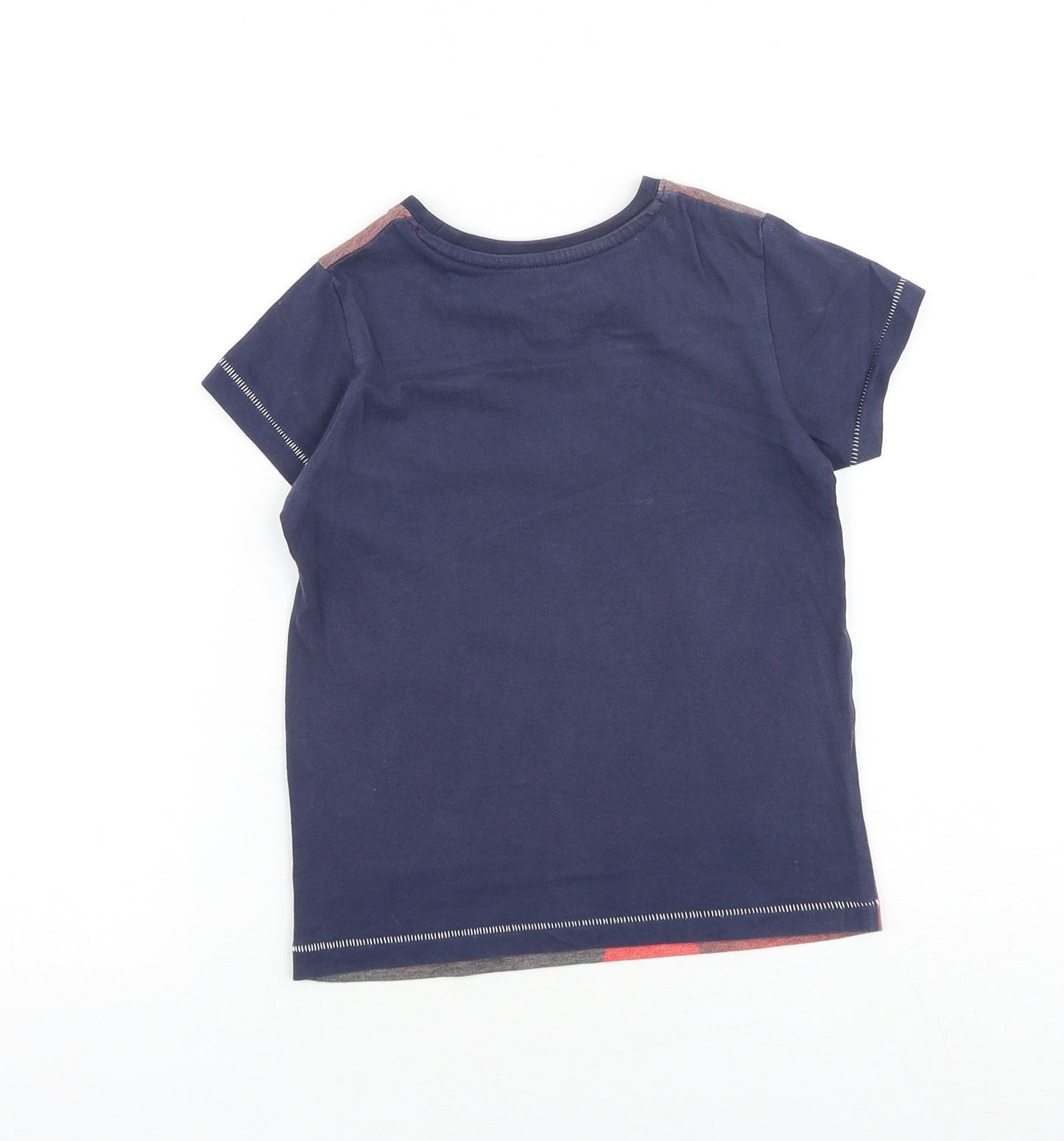 Matalan Boys Blue Geometric Cotton Basic T-Shirt Size 5 Years Round Neck Pullover - Kick It