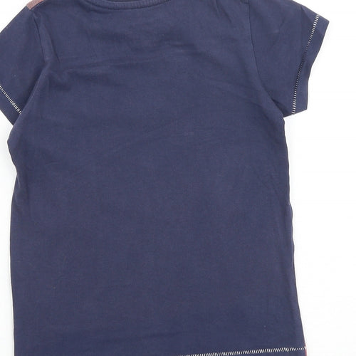 Matalan Boys Blue Geometric Cotton Basic T-Shirt Size 5 Years Round Neck Pullover - Kick It