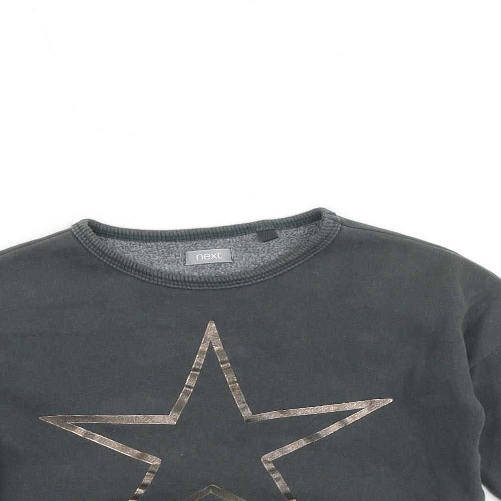 NEXT Girls Grey Cotton Pullover Sweatshirt Size 5 Years Pullover - Star