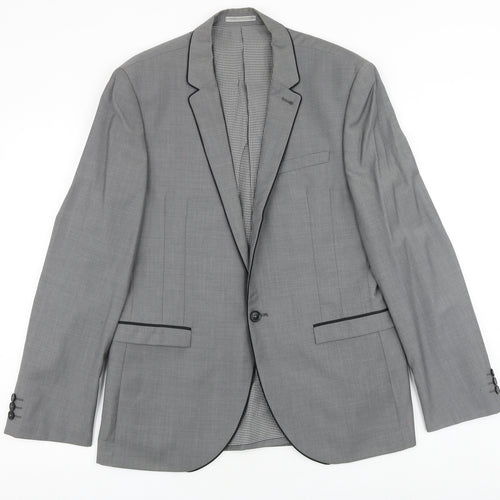 NEXT Mens Grey Wool Jacket Blazer Size 40 Regular
