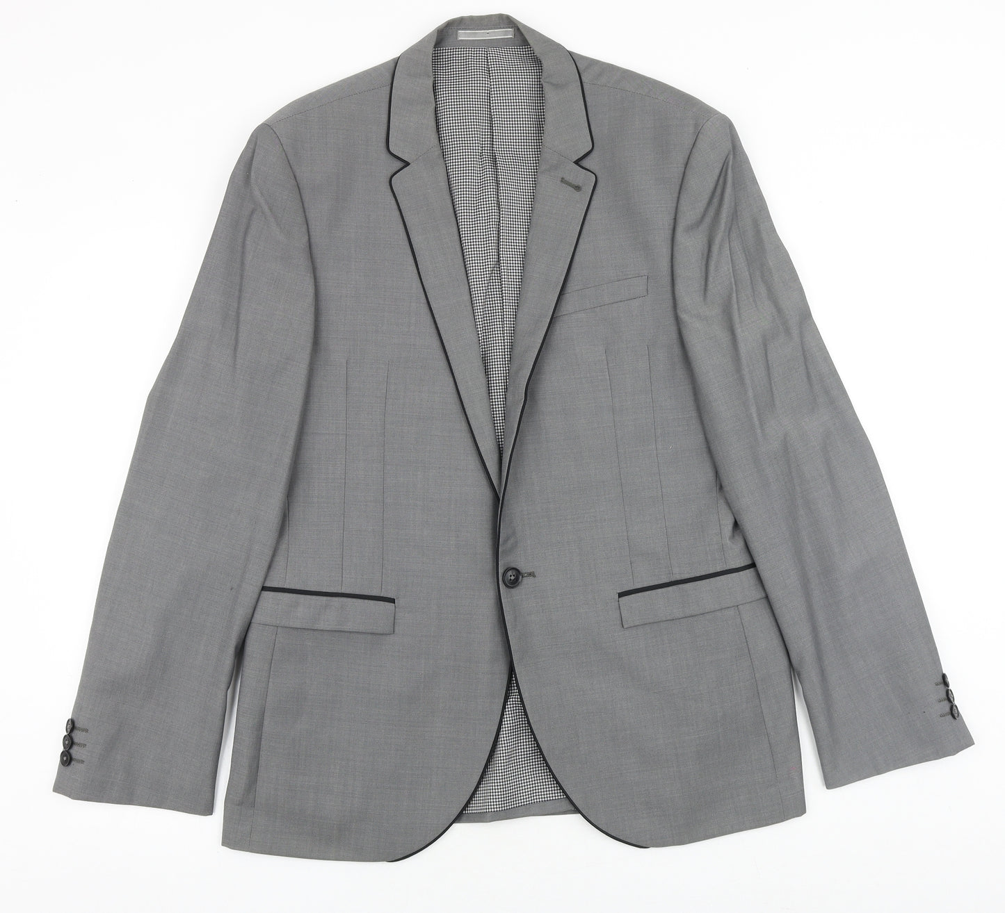 NEXT Mens Grey Wool Jacket Blazer Size 40 Regular