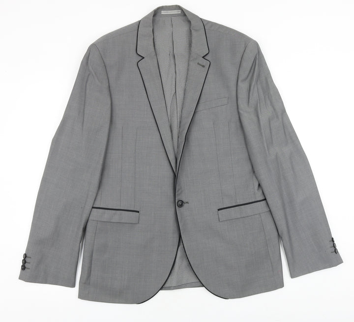 NEXT Mens Grey Wool Jacket Blazer Size 40 Regular