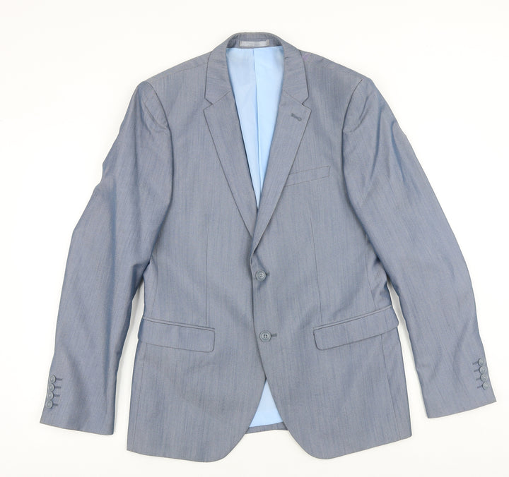 Peter Werth Mens Grey Polyester Jacket Blazer Size 40 Regular