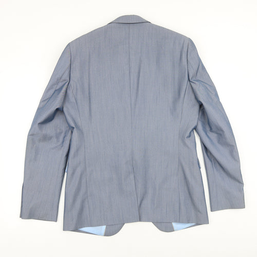 Peter Werth Mens Grey Polyester Jacket Blazer Size 40 Regular
