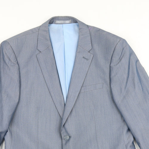 Peter Werth Mens Grey Polyester Jacket Blazer Size 40 Regular