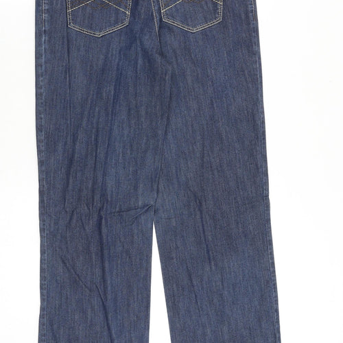 Basler Womens Blue Cotton Bootcut Jeans Size 30 in Regular Zip