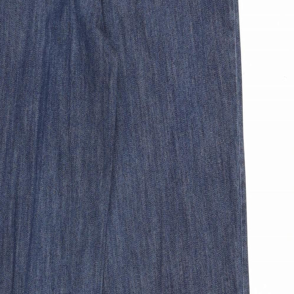 Basler Womens Blue Cotton Bootcut Jeans Size 30 in Regular Zip