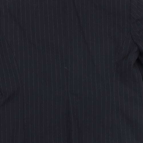 M&Co Womens Black Striped Viscose Jacket Blazer Size 12