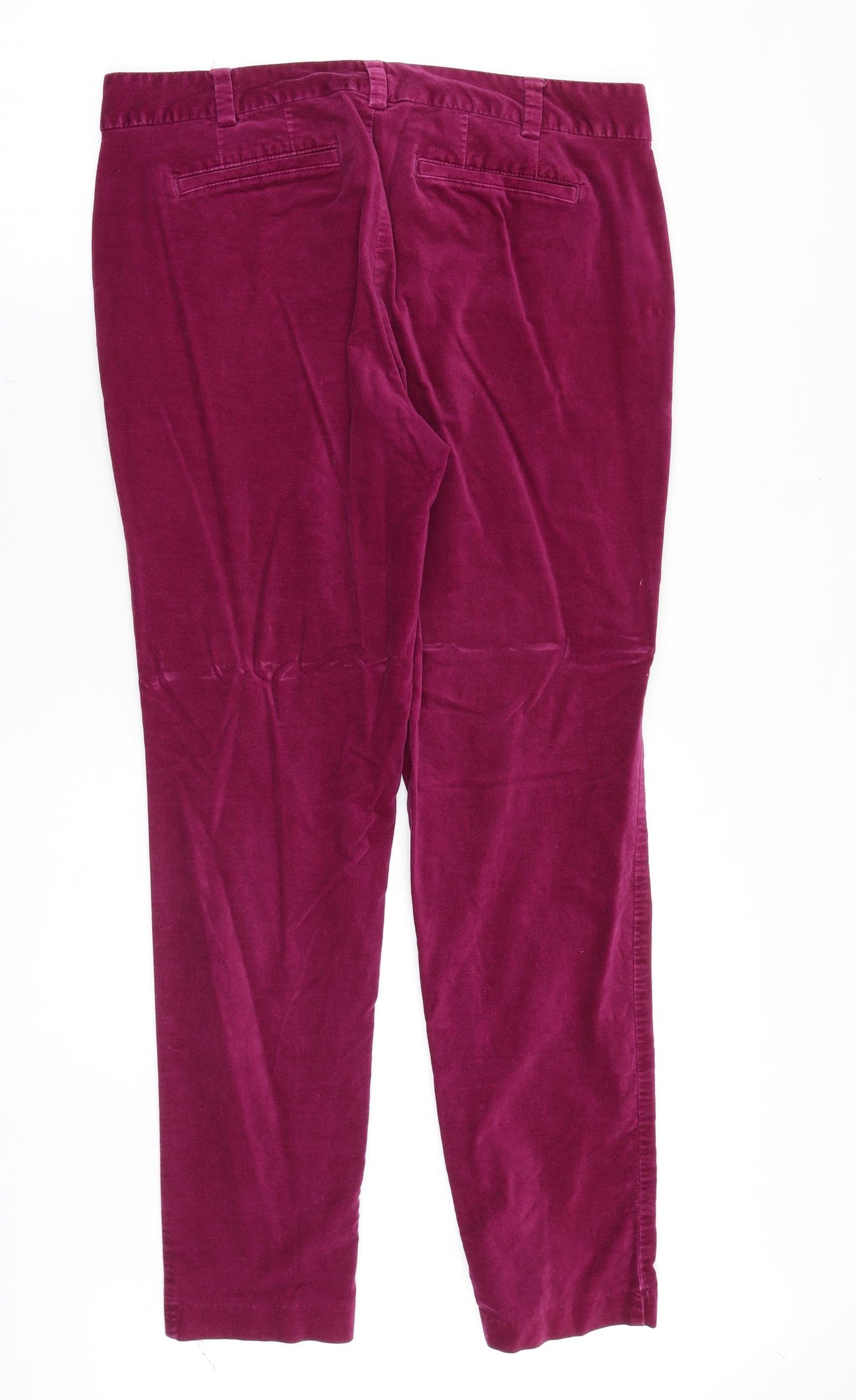 Lands' End Womens Pink Cotton Trousers Size 12 Regular Zip