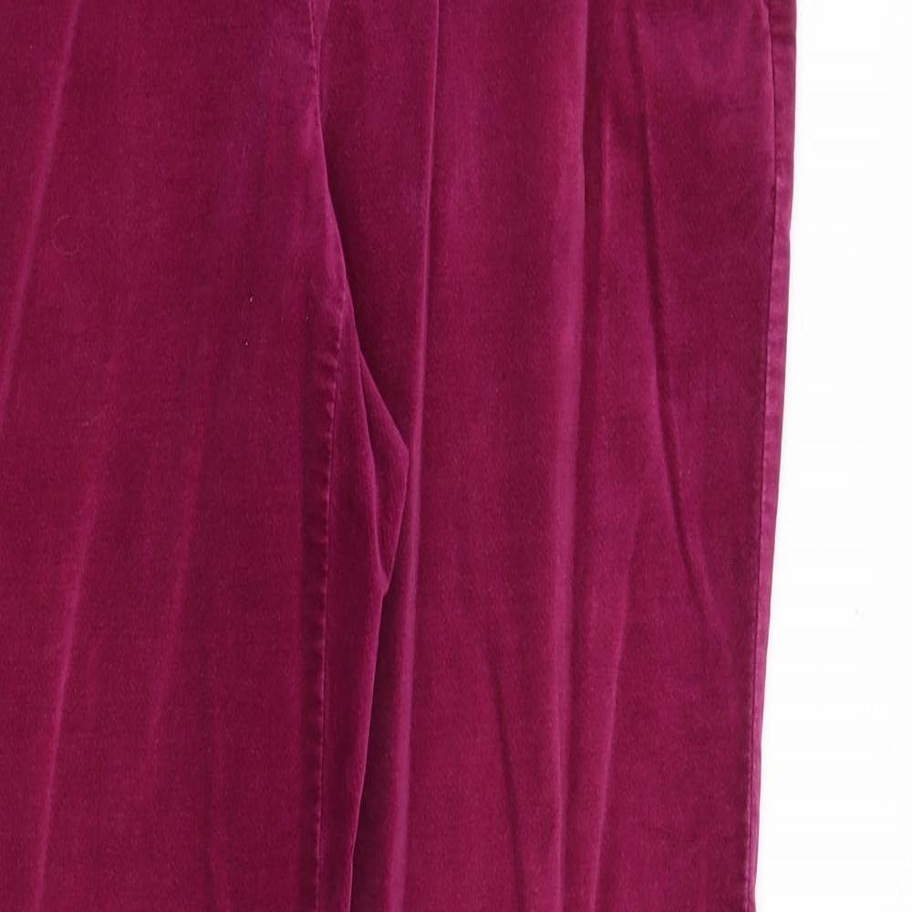 Lands' End Womens Pink Cotton Trousers Size 12 Regular Zip