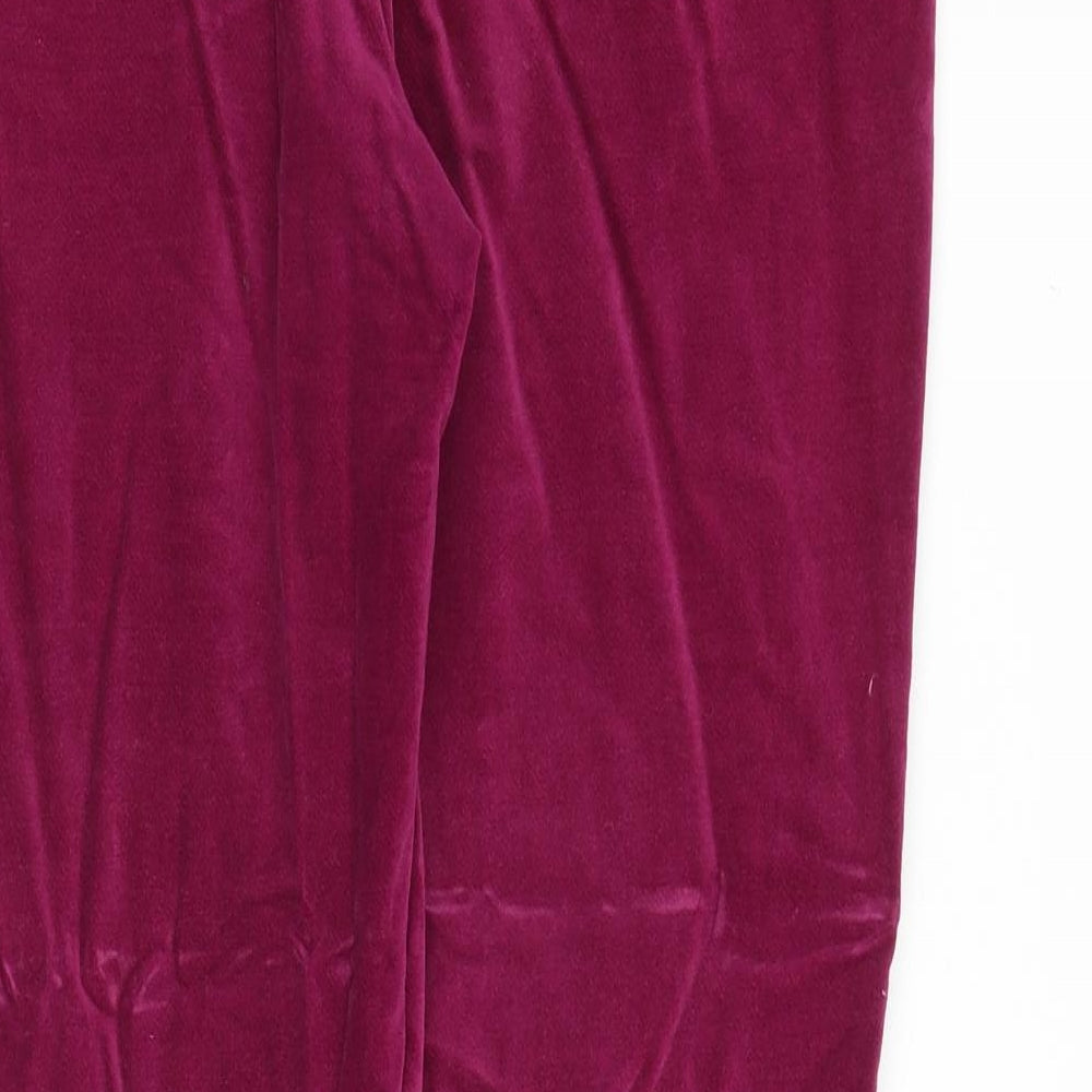 Lands' End Womens Pink Cotton Trousers Size 12 Regular Zip