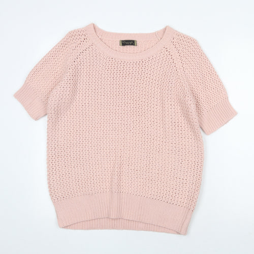 Originals Womens Pink Scoop Neck Acrylic Pullover Jumper Size M