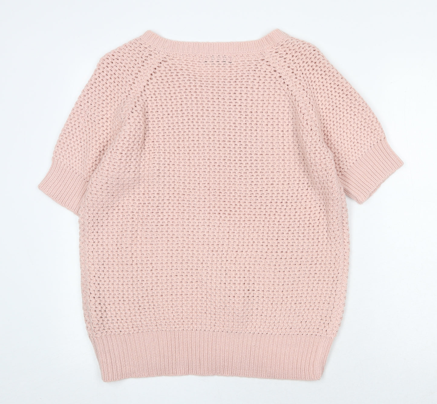 Originals Womens Pink Scoop Neck Acrylic Pullover Jumper Size M