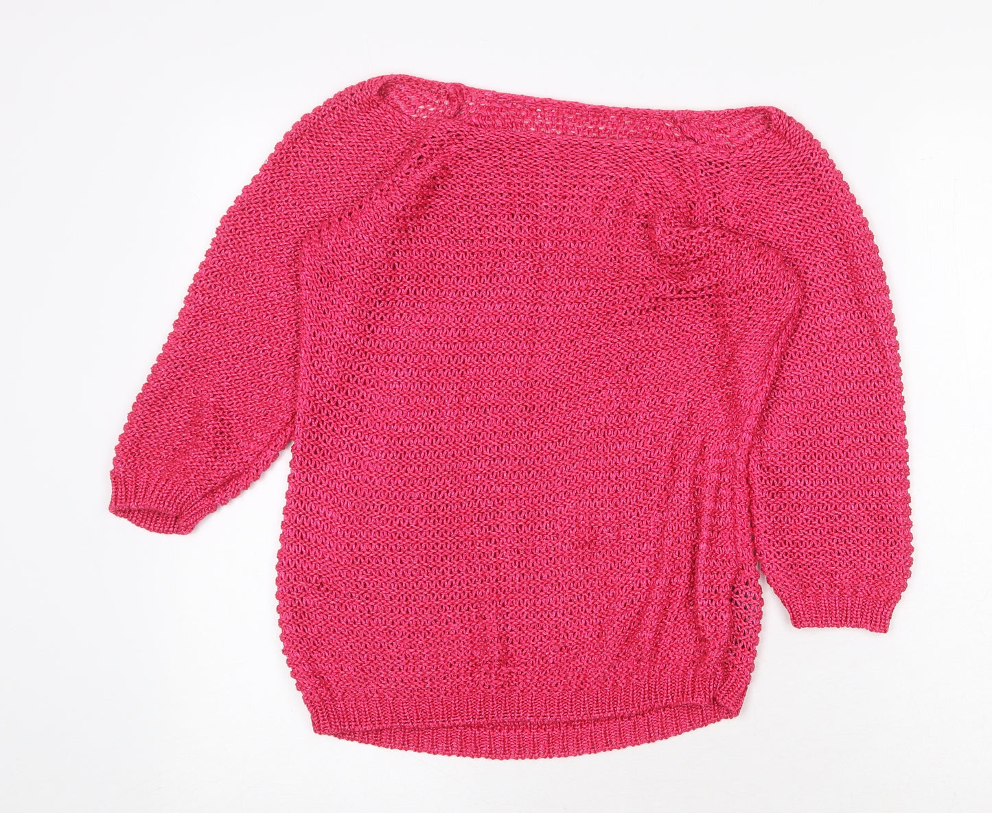 Per Una Womens Pink Boat Neck Acrylic Pullover Jumper Size M